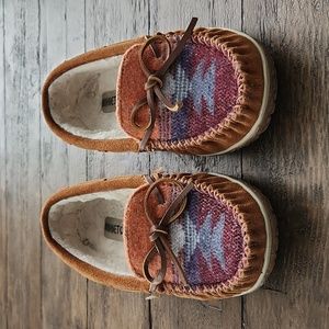 Women's Tilia Minnetonka Moccasins in Brown Multi
